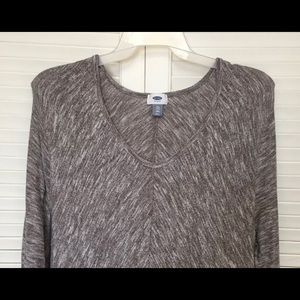 Old Navy Brown/White marled LS sweater XXL